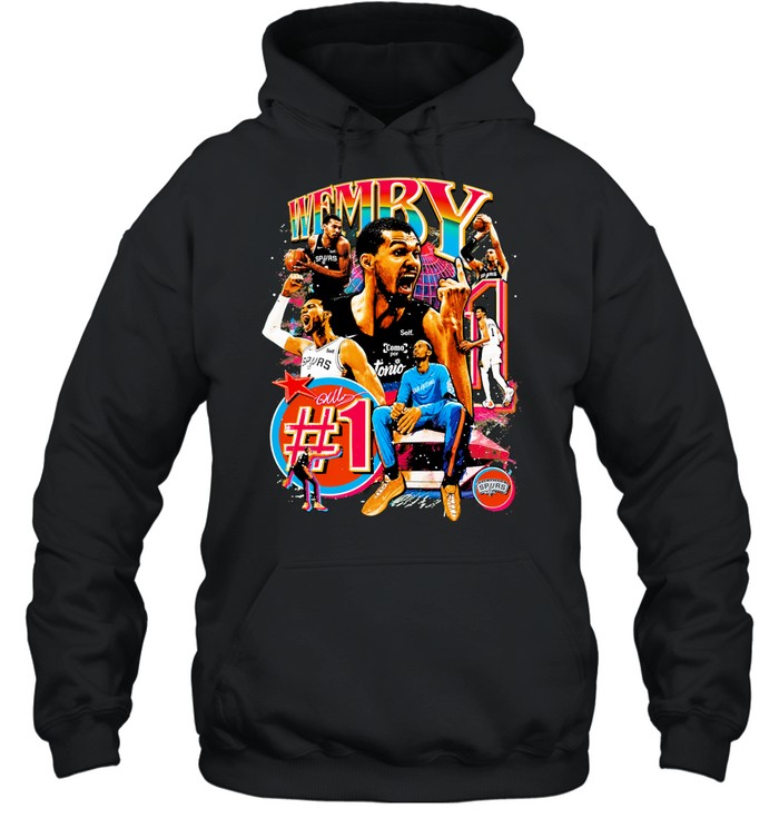 Wembanyama 1 San Antonio Spurs Basketball Hoodie