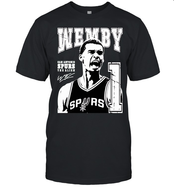Wembanyama San Antonio Spurs Wemby The Alien 1 Basketball Signature Unisex T-Shirt