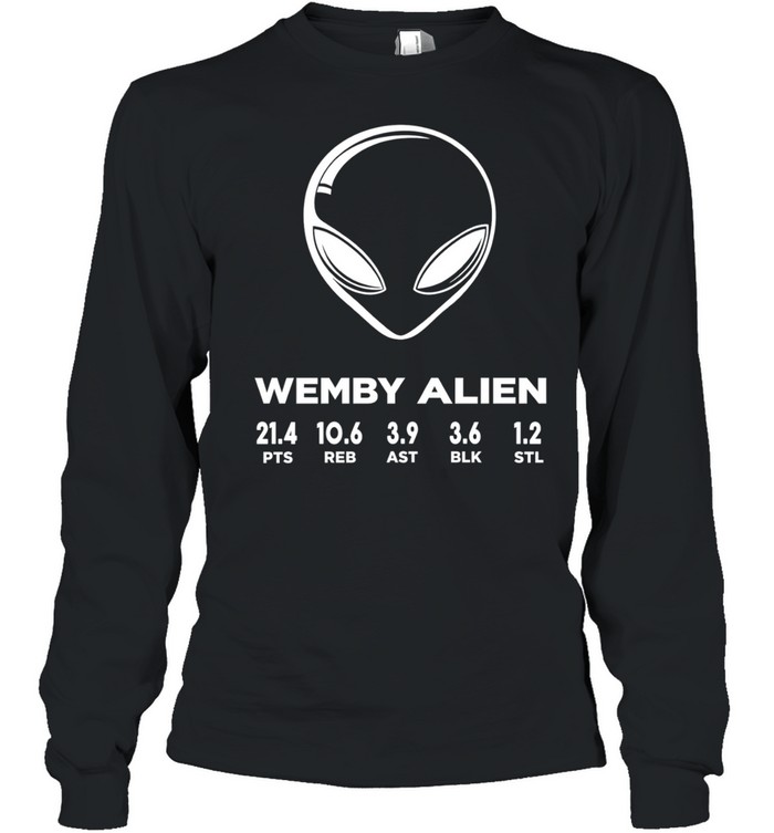 Wemby Alien Stats San Antonio Spurs fan Long Sleeve Tee