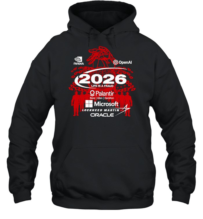 2026 Life Is a Fraud Tech Conspiracy Bootleg Hoodie