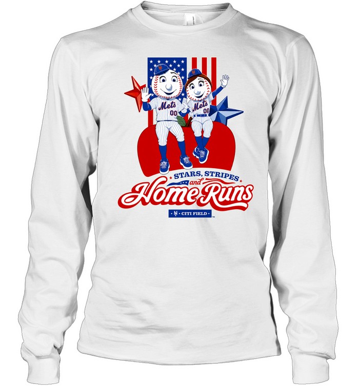 2026 NY Mets America 250 Mr And Mrs Met Long Sleeve Tee