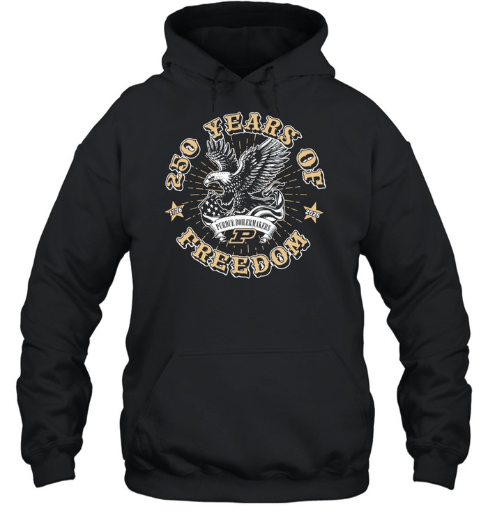 250 Years of Freedom Purdue Boilermakers 1776 2026 American Eagle Patriotic Hoodie