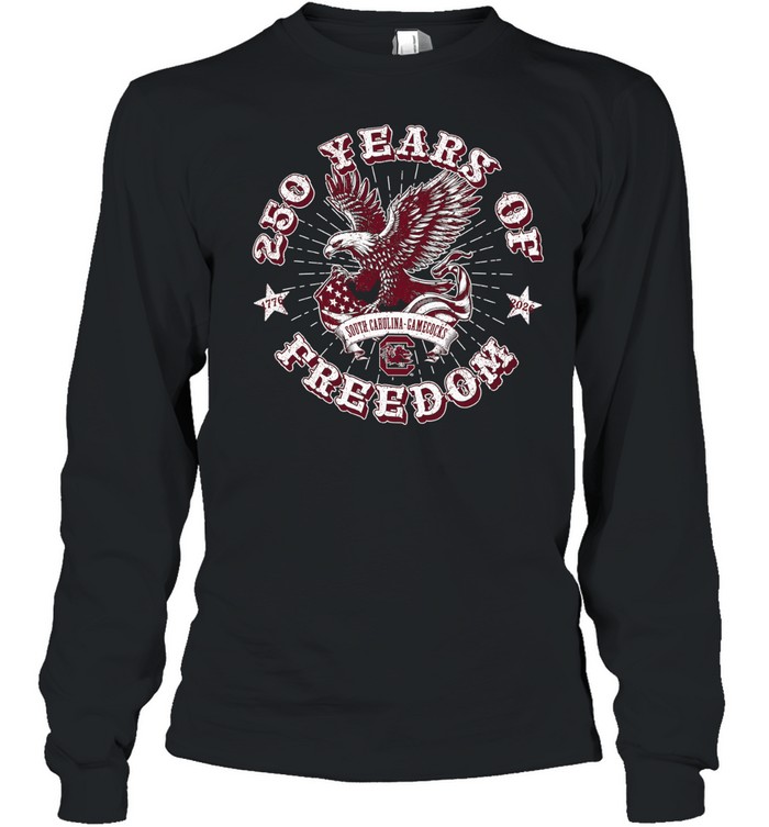 250 Years of Freedom South Carolina Gamecocks 1776 2026 Patriotic Eagle Gamecocks Long Sleeve Tee