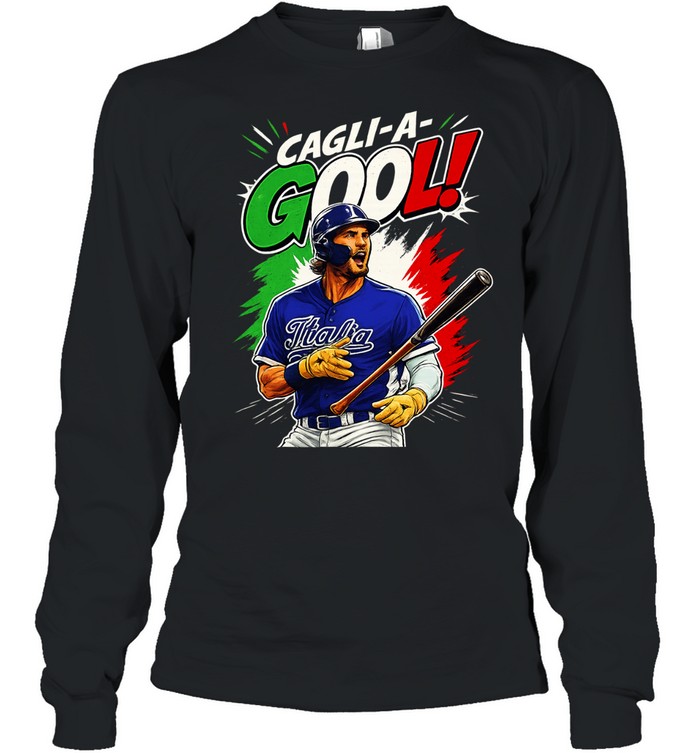 Alessandro Cagli-A-Gool Italia Baseball Long Sleeve Tee