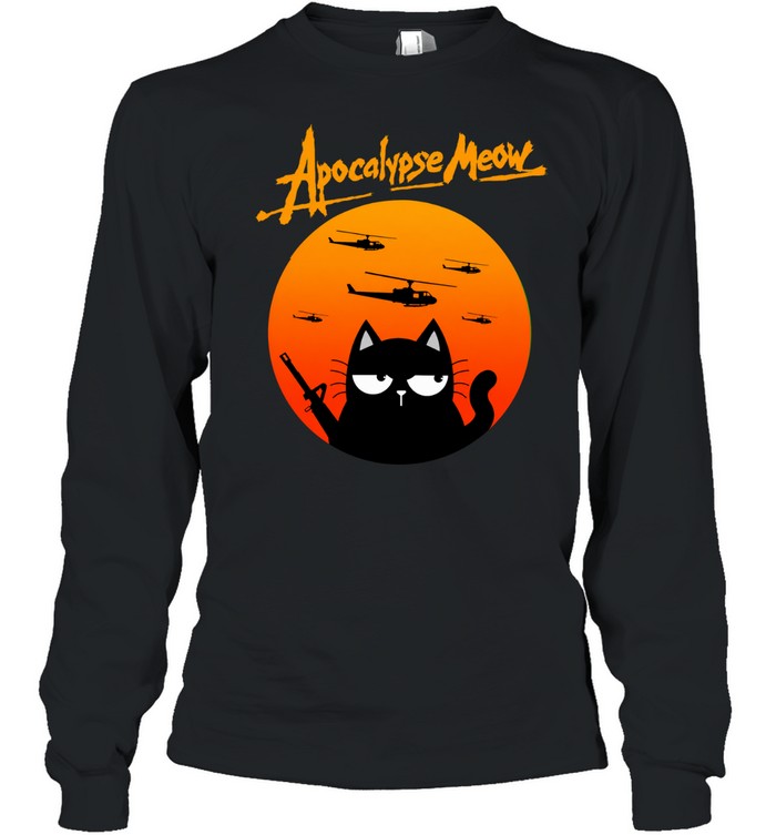 Apocalypse Meow Military Cat Parody Long Sleeve Tee