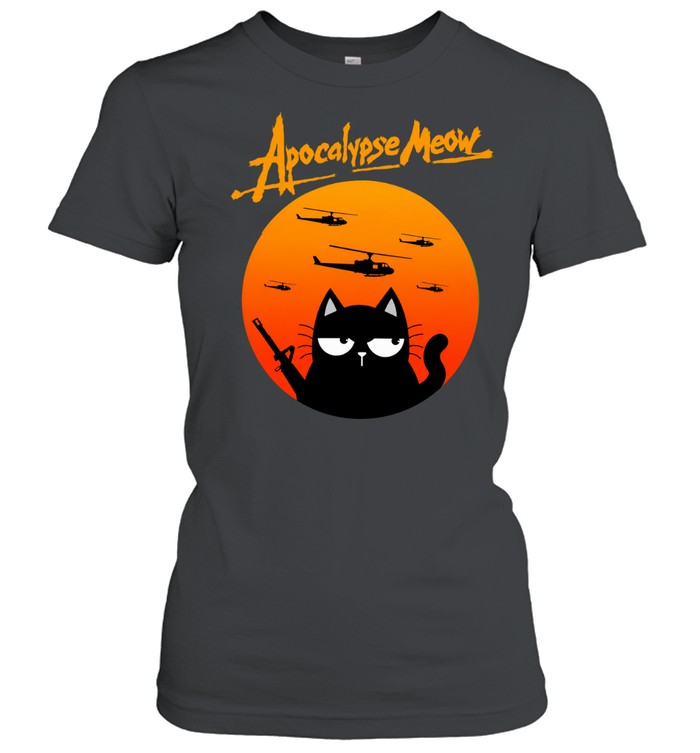 Apocalypse Meow Military Cat Parody Women T-Shirt