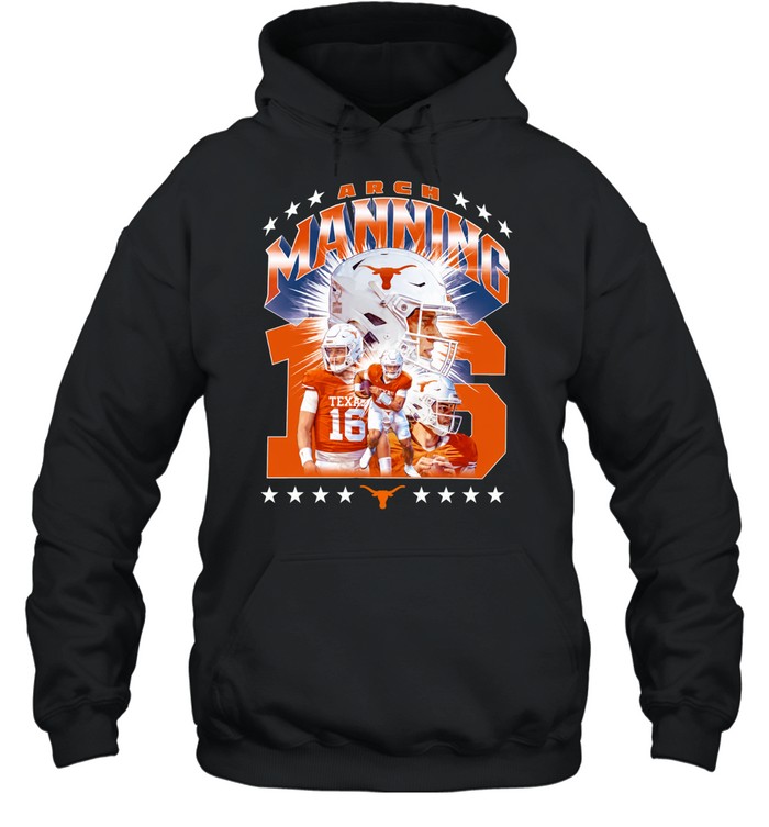 Arch Manning Texas Longhorns No 16 Collage Hoodie