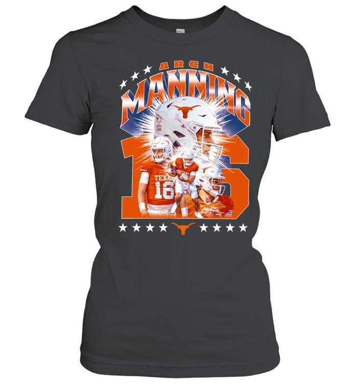 Arch Manning Texas Longhorns No 16 Collage Women T-Shirt