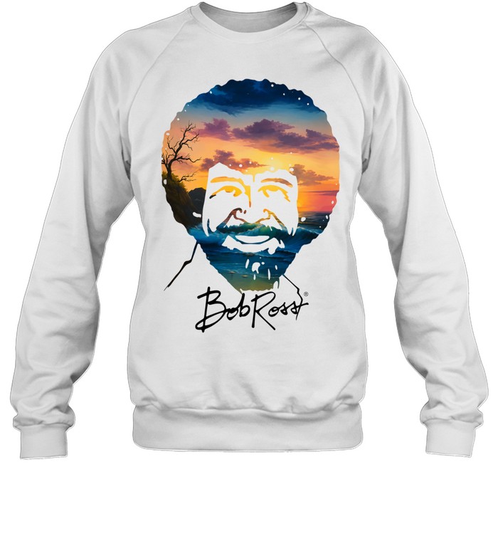 Bob Ross Double Exposure Nature Landscape Sweatshirt