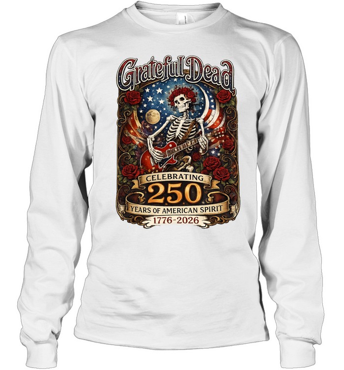 Celebrating 250 Years of American Spirit 1776 2026 Skull Long Sleeve Tee