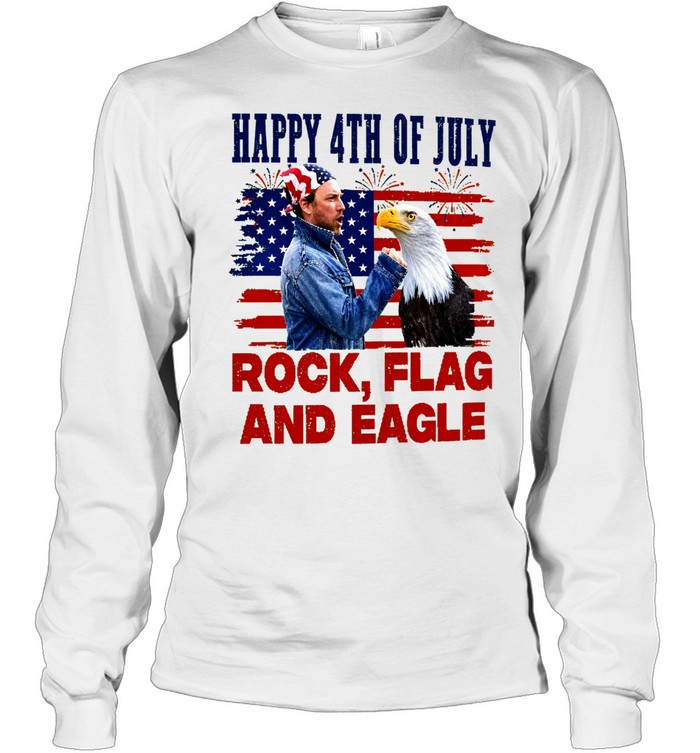 Charlie Kelly Rock Flag And Eagle 4th Of July Funny Patriotic Eagle Comedy Inspired American Flag Long Sleeve Tee