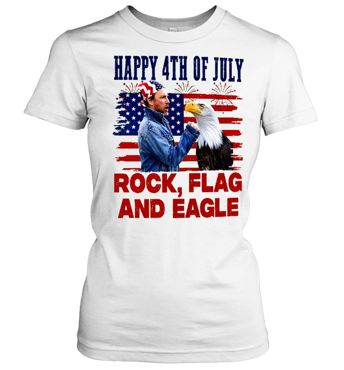Charlie Kelly Rock Flag And Eagle 4th Of July Funny Patriotic Eagle Comedy Inspired American Flag Women T-Shirt