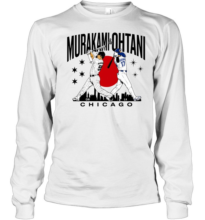 Chicago White Sox slugger swing city skyline Long Sleeve Tee