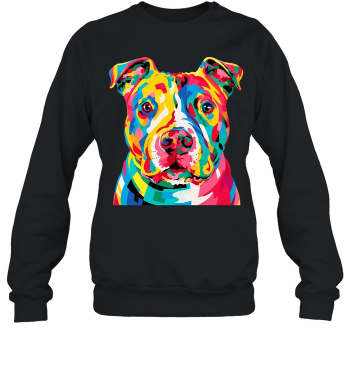 Colorful pop art pitbull Long Sleeve Tee