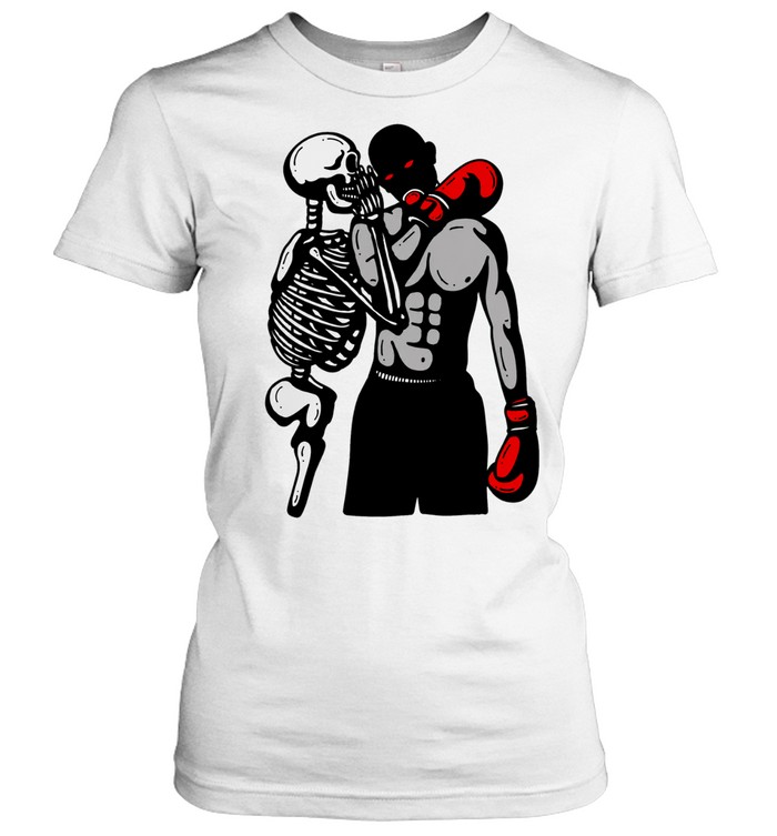 Dark Aesthetic Skeleton Boxer Whispering Shadow Boxing Underground Women T-Shirt