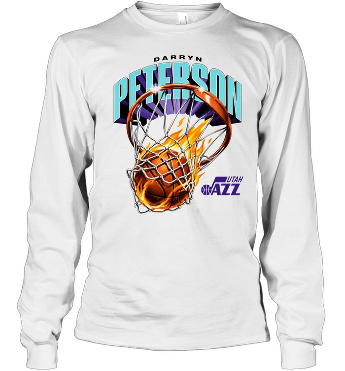 Darryn Peterson Utah Jazz basketball hoop flame Long Sleeve Tee