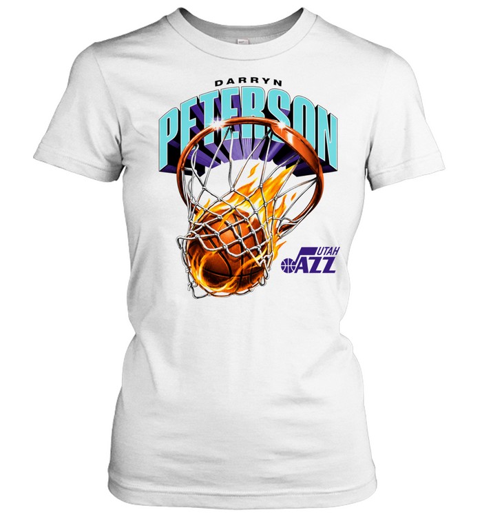 Darryn Peterson Utah Jazz basketball hoop flame Women T-Shirt