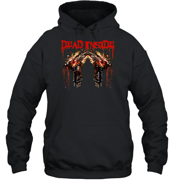 Dead Inside Flaming Guns Men’s Hoodie