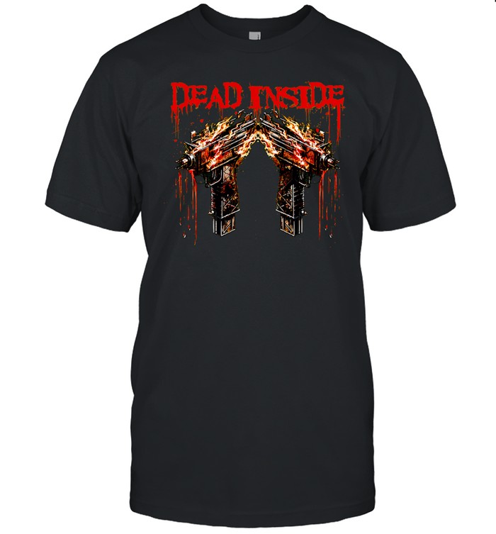 Dead Inside Flaming Guns Men’s Unisex T-Shirt