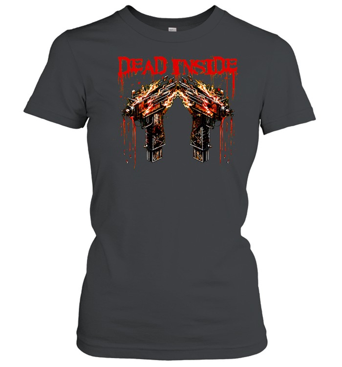 Dead Inside Flaming Guns Men’s Women T-Shirt
