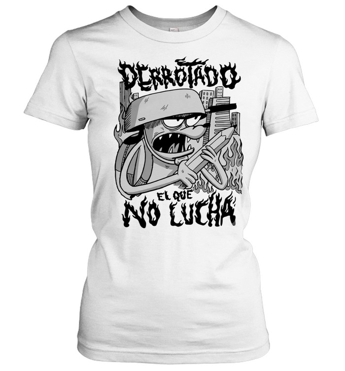 Derrotado El Que No Lucha Cartoon Character Flame Women T-Shirt