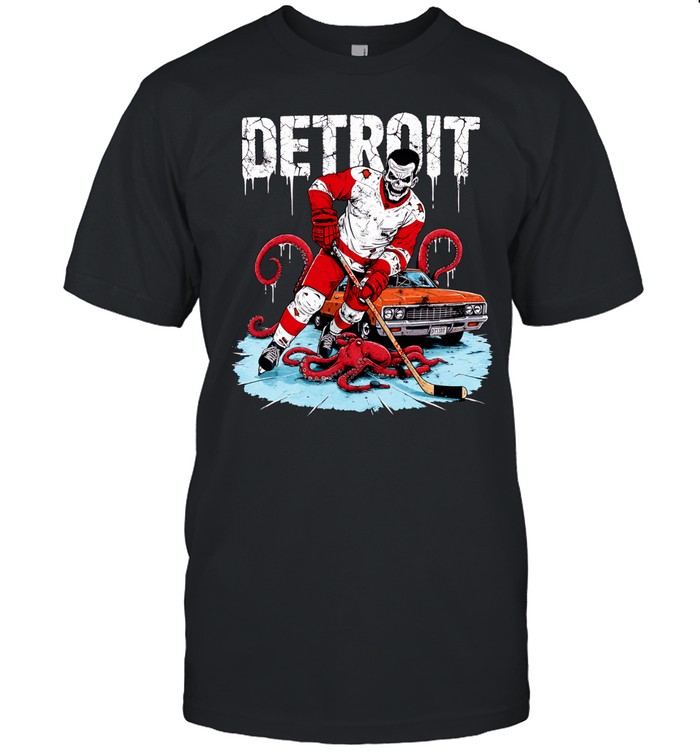 Detroit Red Wings Hockey Skull Tentacles Car Unisex T-Shirt