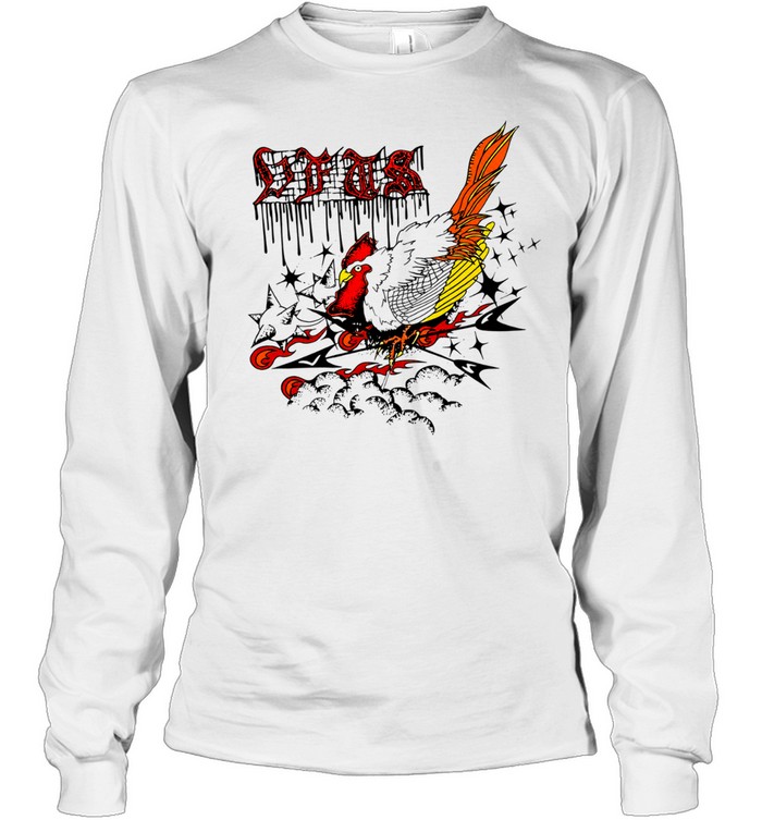 Dfts Rooster and Stars graphic streetwear Long Sleeve Tee