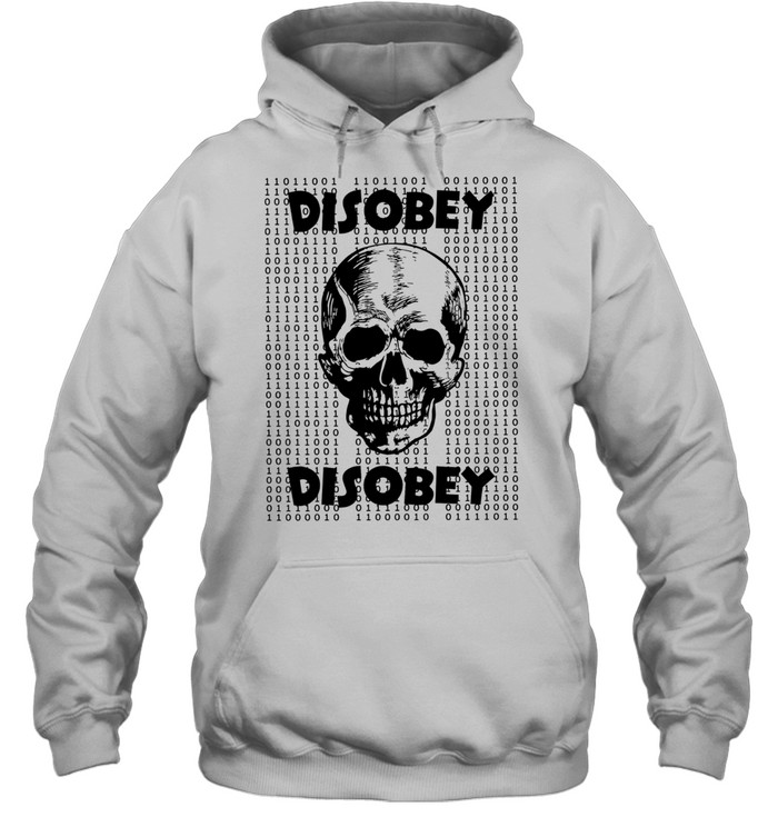 Disobey Skull Binary Code hacker cyberpunk Hoodie