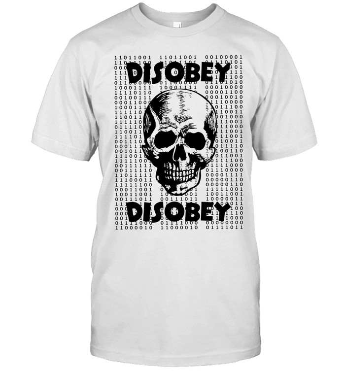 Disobey Skull Binary Code hacker cyberpunk Unisex T-Shirt
