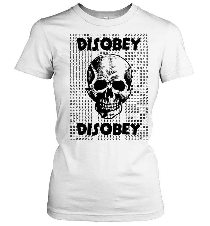 Disobey Skull Binary Code hacker cyberpunk Women T-Shirt