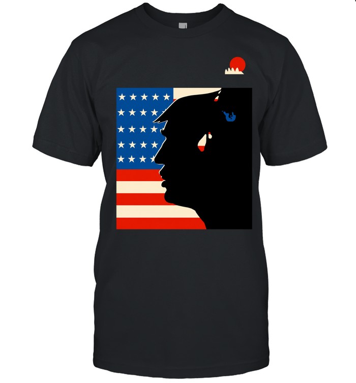 Donald Trump Silhouette Falling Man American Flag Unisex T-Shirt
