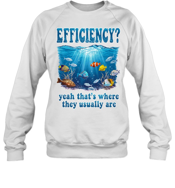 Efficiency yeah that’s where they usually are Sweatshirt