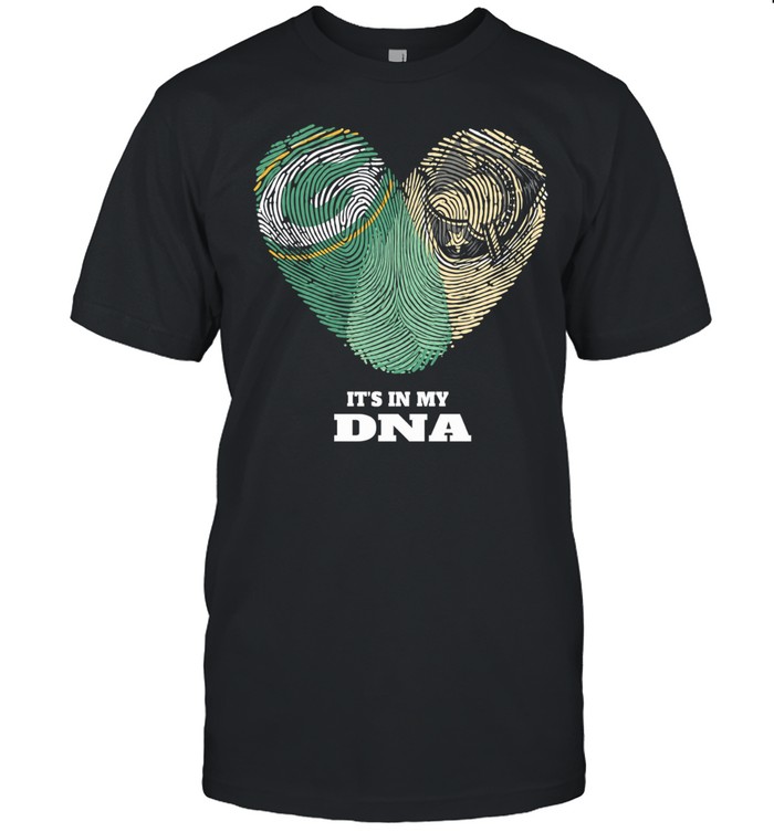 Green Bay Packers and Army Black Knights It’s in My DNA Fingerprints Heart Love Fans Unisex T-Shirt