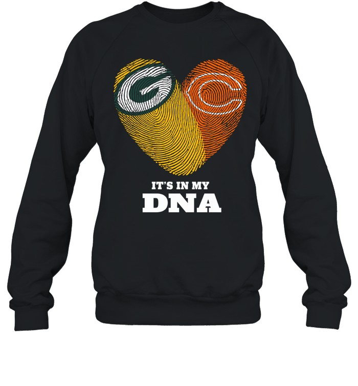 Green Bay Packers and Clemson Tigers It’s in My DNA Fingerprints Heart Love Fans Sweatshirt