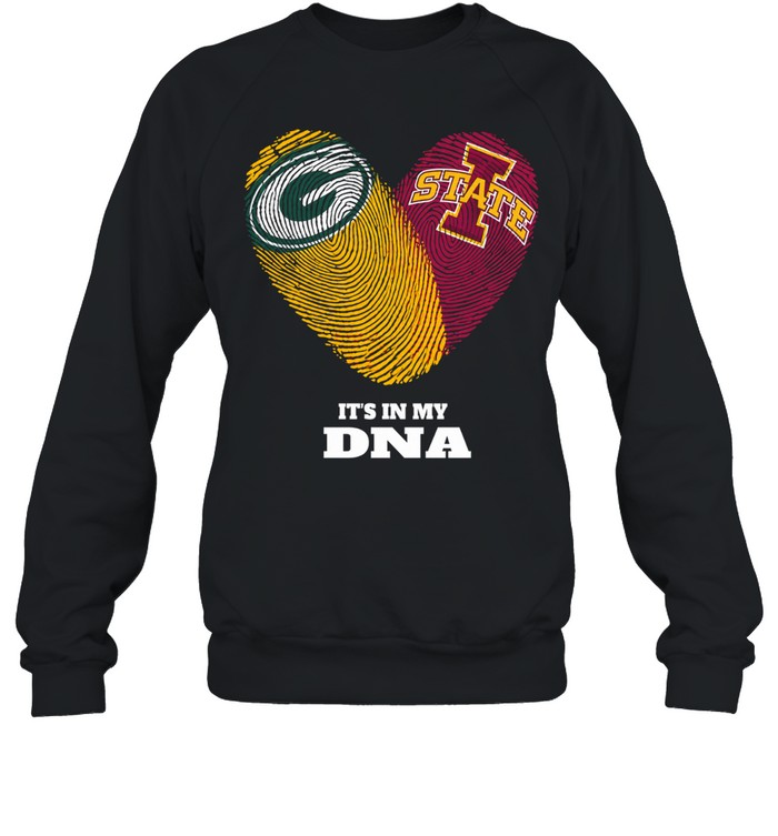 Green Bay Packers and Iowa State Cyclones It’s in My DNA Fingerprints Heart Love Fans Sweatshirt