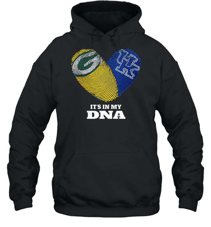 Green Bay Packers and Kentucky Wildcats It’s in My DNA Fingerprints Heart Love Fans Hoodie