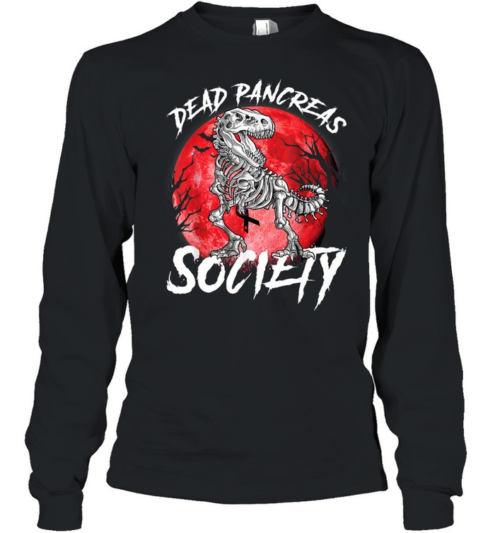 Halloween Dinosaur Diabetes Awareness Dead Long Sleeve Tee