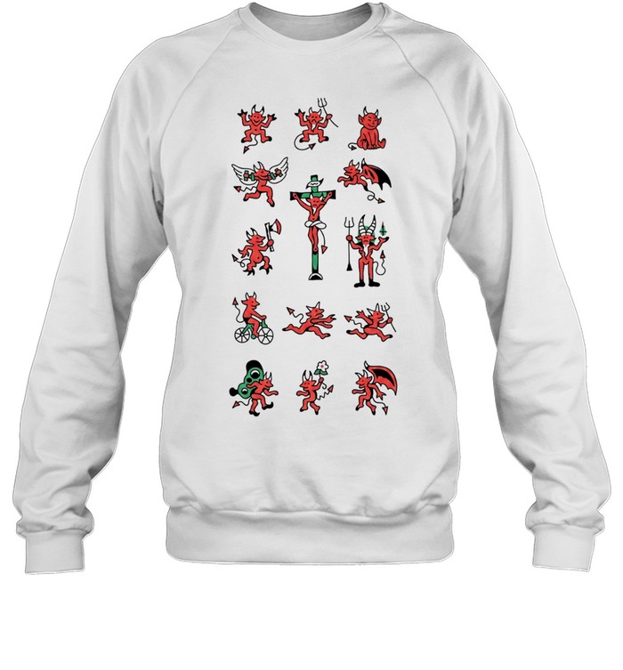 Hand Drawn Red Devil Flash Art Tattoo Sweatshirt
