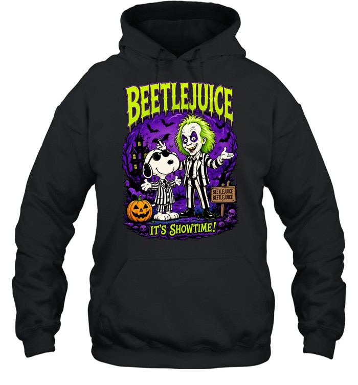It’s Showtime Beetlejuice x Snoopy Halloween Hoodie