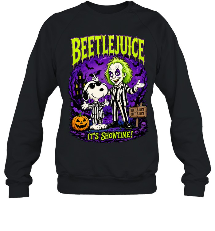 It’s Showtime Beetlejuice x Snoopy Halloween Sweatshirt