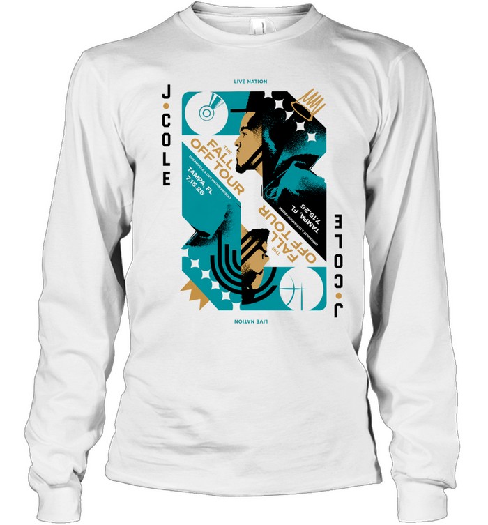 J Cole Tampa FL Event Poster The Fall Off Tour 2026 At Benchmark International Arena In Tampa FL On July 15 2026 Long Sleeve Tee