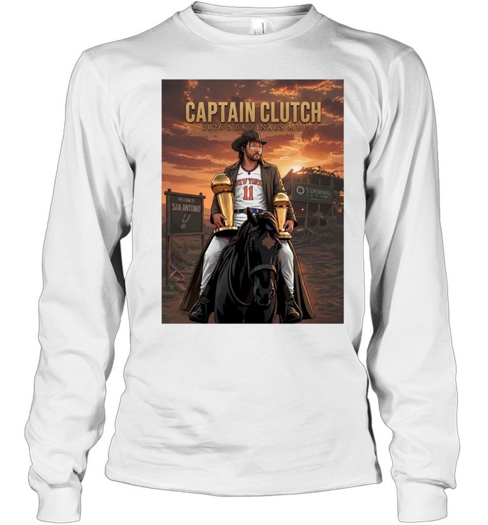 Jalen Brunson Captain Clutch 2026 Finals Mvp Poster Long Sleeve Tee