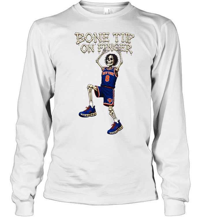 Kemba Walker New York Knicks Bone Tip on Finger Long Sleeve Tee