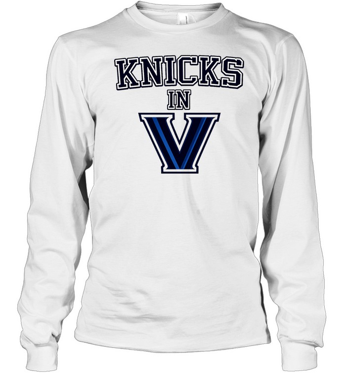 Knicks In V Villanova New York Knicks Basketball 2026 parody logo Long Sleeve Tee