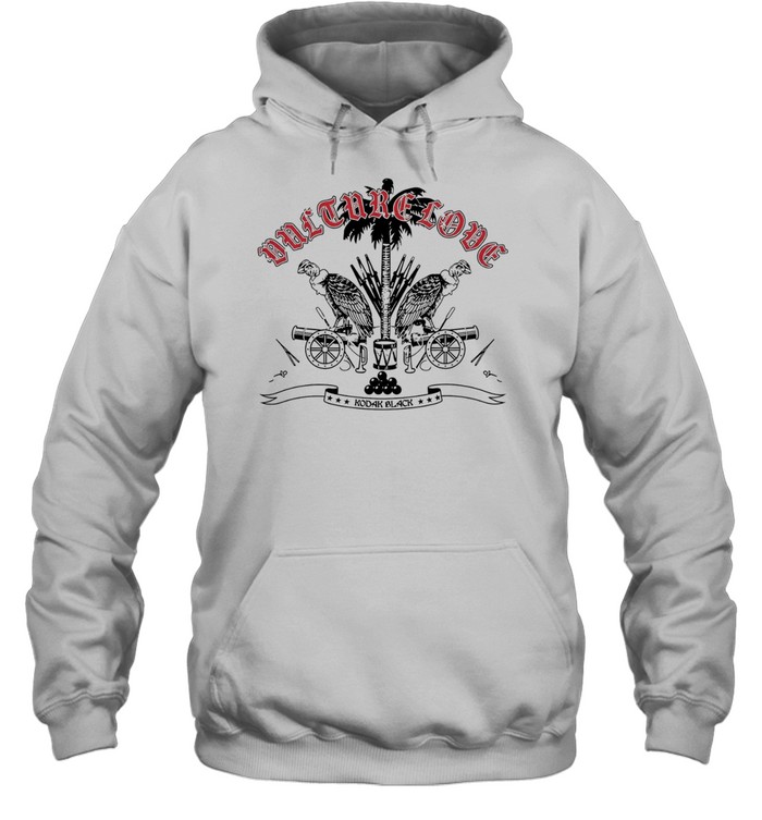 Kodak Black Vulture Love Palm Trees Cannons Black and White Hoodie