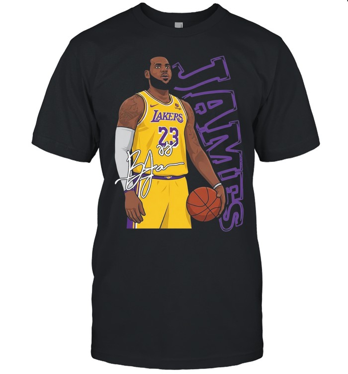 LeBron James Los Angeles Lakers Gold Jersey Portrait Unisex T-Shirt