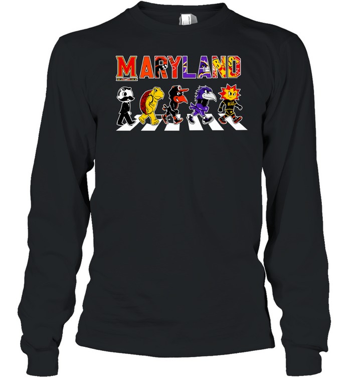 Maryland Abbey Road Mascots Baltimore Orioles 2026 Long Sleeve Tee