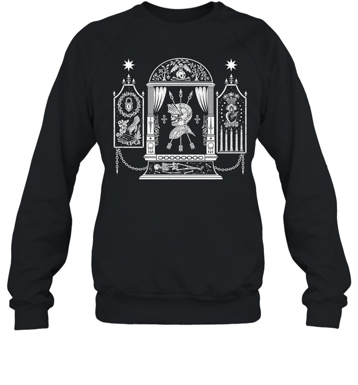 Mausoleum Gothic Skeleton Knight Archway Sweatshirt