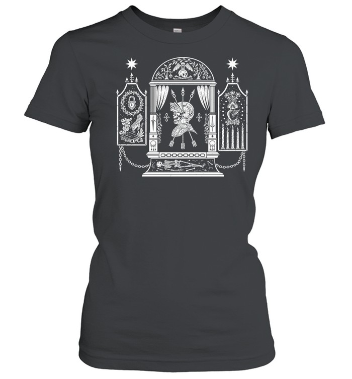 Mausoleum Gothic Skeleton Knight Archway Women T-Shirt