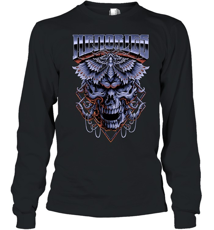 Memories Dark Gothic Skull Heavy Metal Horror Art Long Sleeve Tee